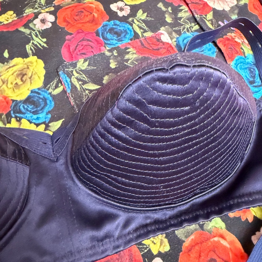 Vaquera Blue Satin Bullet Cone Bra View 3